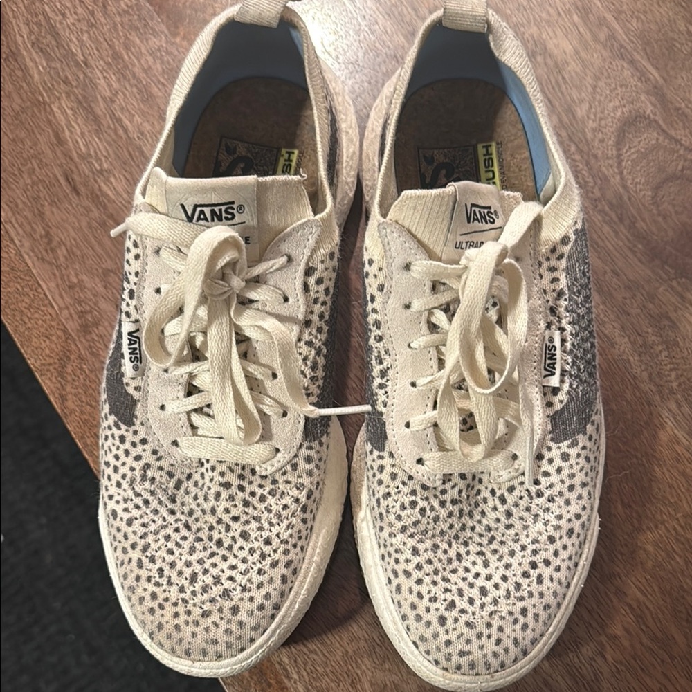 Vans Cream and Black Sneakers